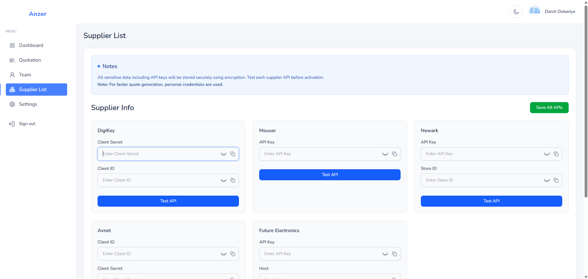 Supplier Integration